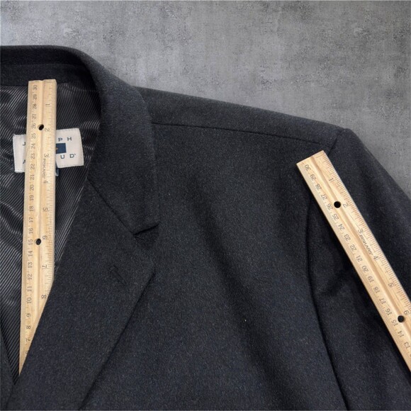 JOSEPH ABBOUD Men's 56R Wool Blend Overcoat Charcoal Gray Coat - Picture 7 of 14